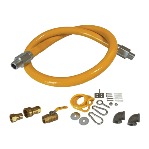Encore Unclassified Each Encore GHM-012KTC148 Gas Hose Quick Disconnect Kit 48" PVC Coating 1/2" - GHM-012KTC148 | Denson CFE