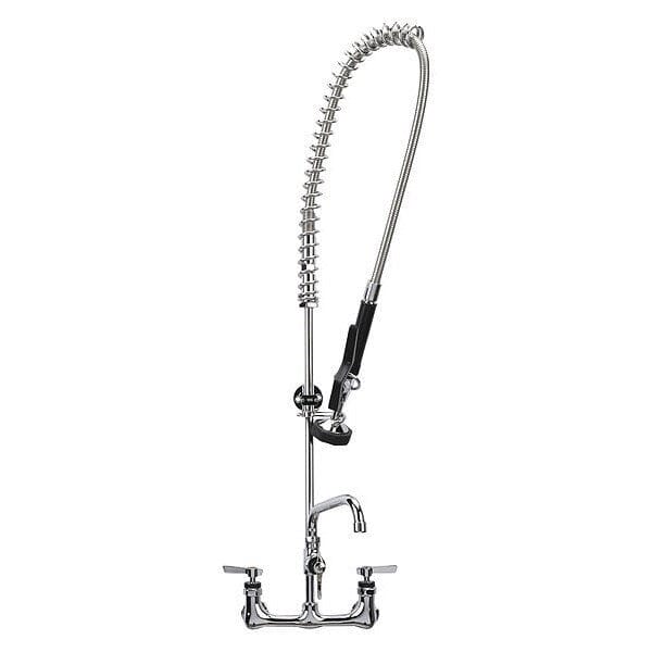 Encore Unclassified Each Encore KL53-1000-BRZ 8" OC Brass Chrome Plated Wall Mount Pre-Rinse Assembly with Wall Bracket - Retail Package | Denson CFE