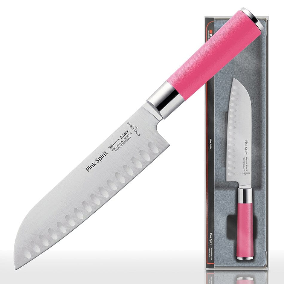 F.Dick Smallwares Each F.Dick 8174218227379 Pink Spirit Santoku Knife Kullenschliff 7" | Denson CFE