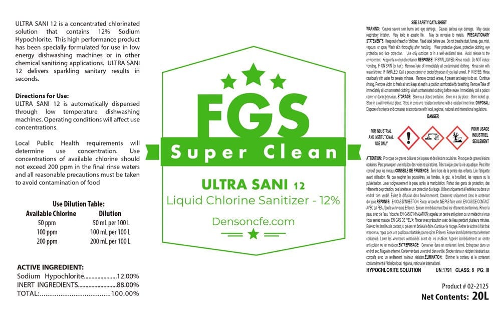 FGS Superclean Cleaning & Safety Pail FGS Superclean Ultra Sani L1125-020 12 | Denson CFE