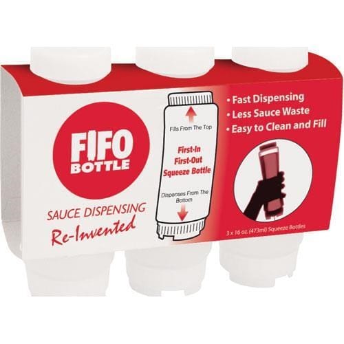 Fifo Innovations Smallwares Pack of 3 / Pack of 3 - 16 oz FIFO - First In First Out Condiment & Sauce Squeeze Bottle