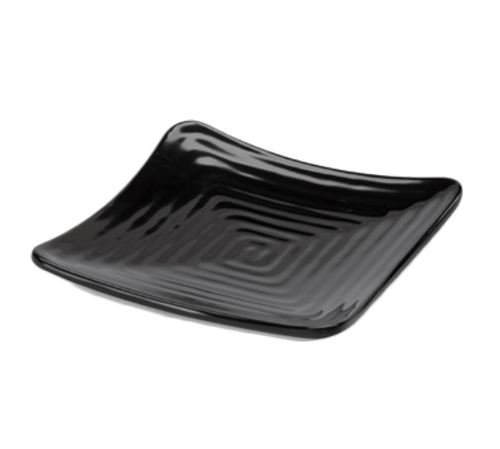 G.E.T. Enterprises Dinnerware Each G.E.T. ML-65-BK Milano 13 3/4 in Black Melamine Square Plate | Denson CFE