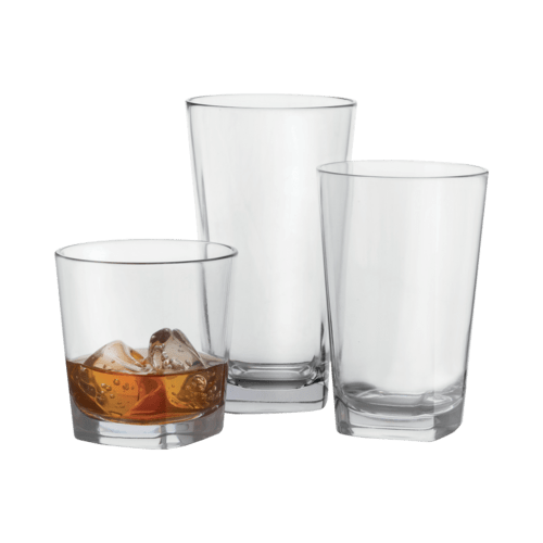 G.E.T. Enterprises Drinkware Dozen GET SW-1472-CL Cubed 16 oz. SAN Plastic Beverage Glass