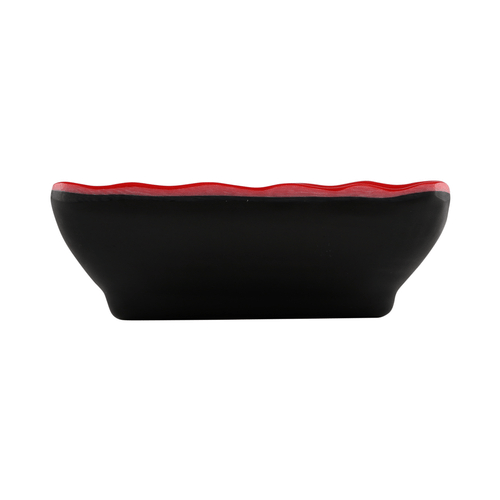G.E.T. Enterprises Tabletop Each Elite Global Solutions JW3252T 2 oz. Karma Black and Red Two-Tone Melamine Sauce Dish | Denson CFE