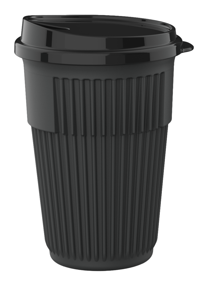 G.E.T. Enterprises Unclassified Dozen G.E.T EC-216-1-CHG 12 Oz. Ribbed Cup with Lid | Denson CFE