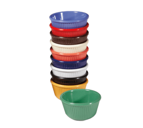 G.E.T. Enterprises Unclassified Dozen G.E.T. RM-401-W 4 oz. 3.25 in Fluted Ramekin 1.75 in Deep - Melamine | Denson CFE