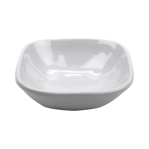 G.E.T. Enterprises Unclassified Dozen G.E.T. SB-5-AM-W Curved Square Bowl, 7 1/4 in Sq. x 3 1/4 in H., 40 oz., Viva, White W/ Black Trim - Melamine | Denson CFE