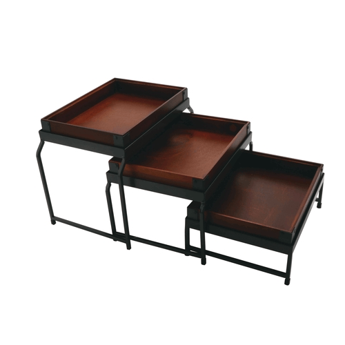 G.E.T. Enterprises Unclassified Set G.E.T IR-735-MG-1292W 3-Tier Nesting Stand Set With Urban Rustic Wooden Boxes | Denson CFE