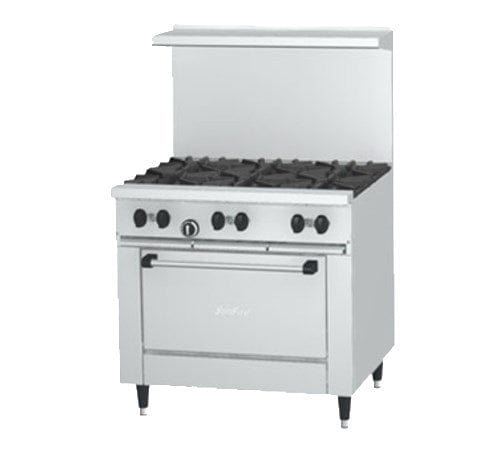 Garland Canada Commercial Cooking Equipment Each Garland X36-6R 36" 6 Burner Sunfire Gas Range w/ Standard Oven, Natural Gas