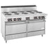 Garland Canada Commercial Restaurant Ranges Each Garland SS684 Sentry Series Electric Restaurant Range w/ Dual Standard Oven Range Base & 10 Sealed Burners - 33 kW, 240/60/1