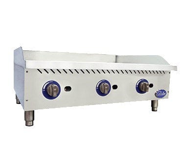 Globe Commercial Grills Each Globe GG36G 36” Wide Gas Countertop Griddle With Three Burners And Manual Controls - 90,000 BTU