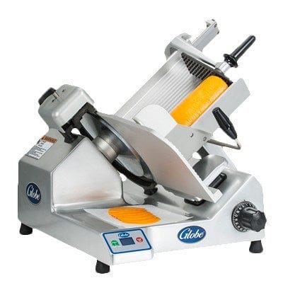 Globe Slicers Each Globe S13 Premium Heavy-Duty Manual Gravity Feed Slicer With 13” Steel Knife - 115V, 1/2HP