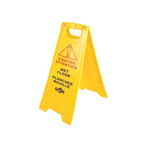 Globe Unclassified Each Globe 7112 Bilingual Wet Floor Sign, Yellow, 24″ | Denson CFE