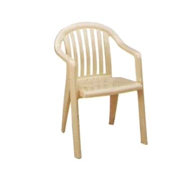 Grosfillex Essentials Each Miami Lowback Stacking Armchair, designed for outdoor use, open