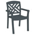 Grosfillex Unclassified Each Sanibel Classic Stacking Dining Armchair, designed for outdoor use, Rexform® resin with synthetic wood texture finish, charcoal, Made in USA (priced per each, packed 12 each per case)