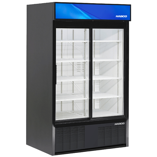 Habco Manufacturing Refrigeration & Ice Each Habco ESM42HC - 47" Double Sliding Glass Door Display Cooler  42 Cubic Feet