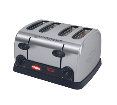 Hatco Commercial Toasters Each Hatco TPT-120 Stainless Steel 4-Slot Pop-Up Toaster With 1 1/4" Wide Self-Centering Slots, 120V 1440 Watts