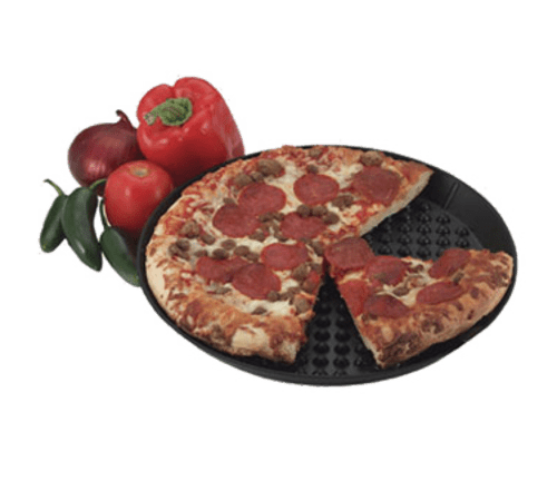 HS Inc. Pizza Supplies Each HS Inc. HS1035 13" Charcoal Polypropylene Pizza Pleezer Pizza Tray