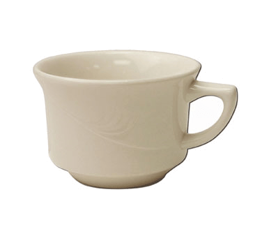 International Tableware China Dozen International Tableware NP-23 Newport 7.5 oz. Ivory (American White) Embossed Stoneware Low Cup | Denson CFE