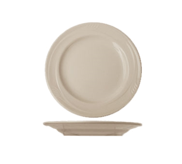 International Tableware Dinnerware Each / Ceramic Plate, 10-1/2" dia., round, embossed, ceramic, glazed/polis