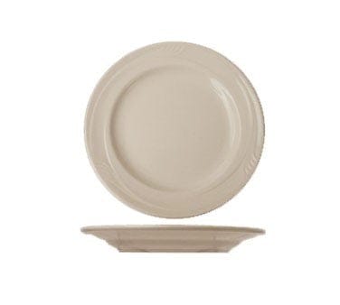 International Tableware Dinnerware Each / Ceramic Plate, 12" dia., round, embossed, ceramic, glazed/polished