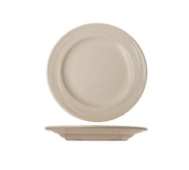 International Tableware Dinnerware Each / Ceramic Plate, 7-1/4" dia., round, embossed, ceramic, glazed/polish