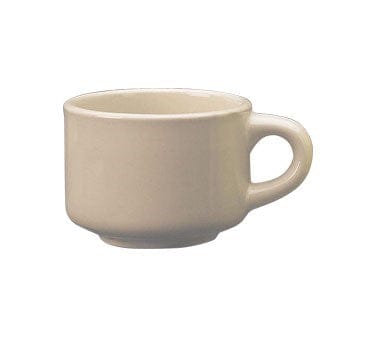 International Tableware Dinnerware Each / Ceramic / White ITI RO-23 7 oz Roma Cup - Ceramic, American White | Denson CFE