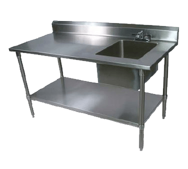 John Boos & CO. Commercial Work Tables and Stations Each Work Table, 60",W x 30",D, 16/300 stainless steel top wi