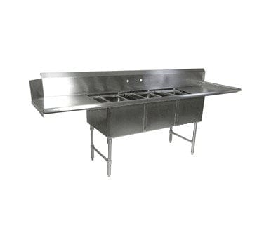 John Boos & CO. Stainless Steel Sink Each Straight-Clean Dishtable/Pot Sinks, 121-1/2";W x 30