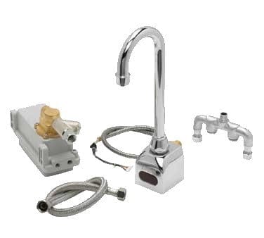 Krowne Metal Parts & Service Each Krowne 16-191 Royal Series Wall-Mount Electronic Hands-Free Faucet with Infrared Sensor, 6" Gooseneck Spout | Denson CFE