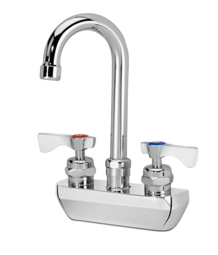 Krowne Metal Sinks & Plumbing Each Krowne – 14-400L Royal Series 4″ Center Wall-Mount Faucet, 3-1/2″ Gooseneck Spout, Low Lead | Denson CFE