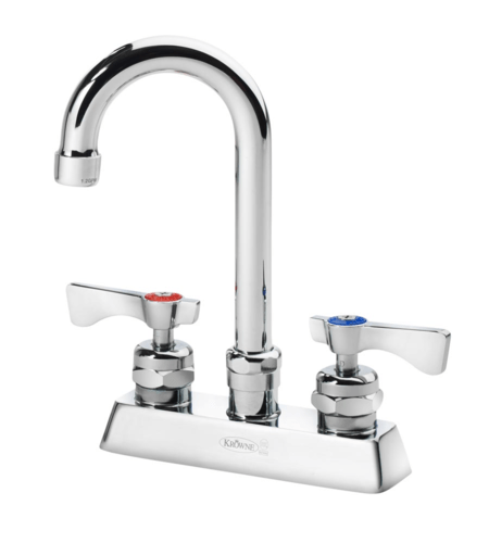 Krowne Metal Unclassified Each Krowne 15-325L – Royal Series 4" Center Deck Mount Faucet, 3-1/2" Gooseneck Spout | Denson CFE