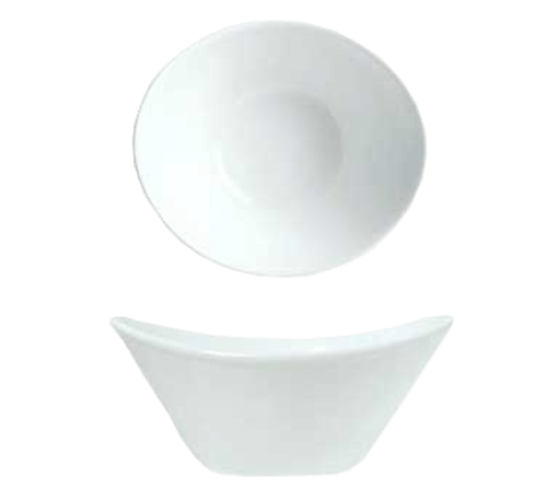 Libbey Glass Dinnerware Case - 3 Dozen / Porcelain / White Libbey 911194602 16 oz Oval Infinity Bowl w/ Reflections Pattern & Shape, Alumawhite Body | Denson CFE