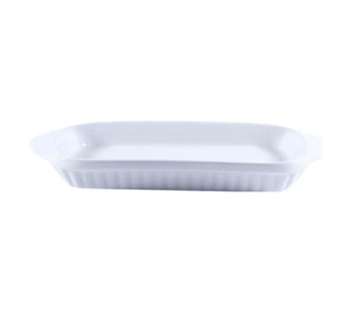 Magnum Bakeware Each Magnum MAG4028 11 Oz Rectangular Baking Dish, White Ceramic - 4-7/8" x 1-1/3" x 7-1/8" | Denson CFE