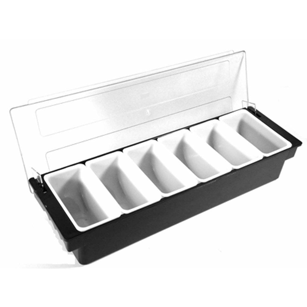 Magnum Bar Supplies Each Magnum MAG7933 Condiment Server 6 X 1 Pint White Inside Black Body Clear Top | Denson CFE
