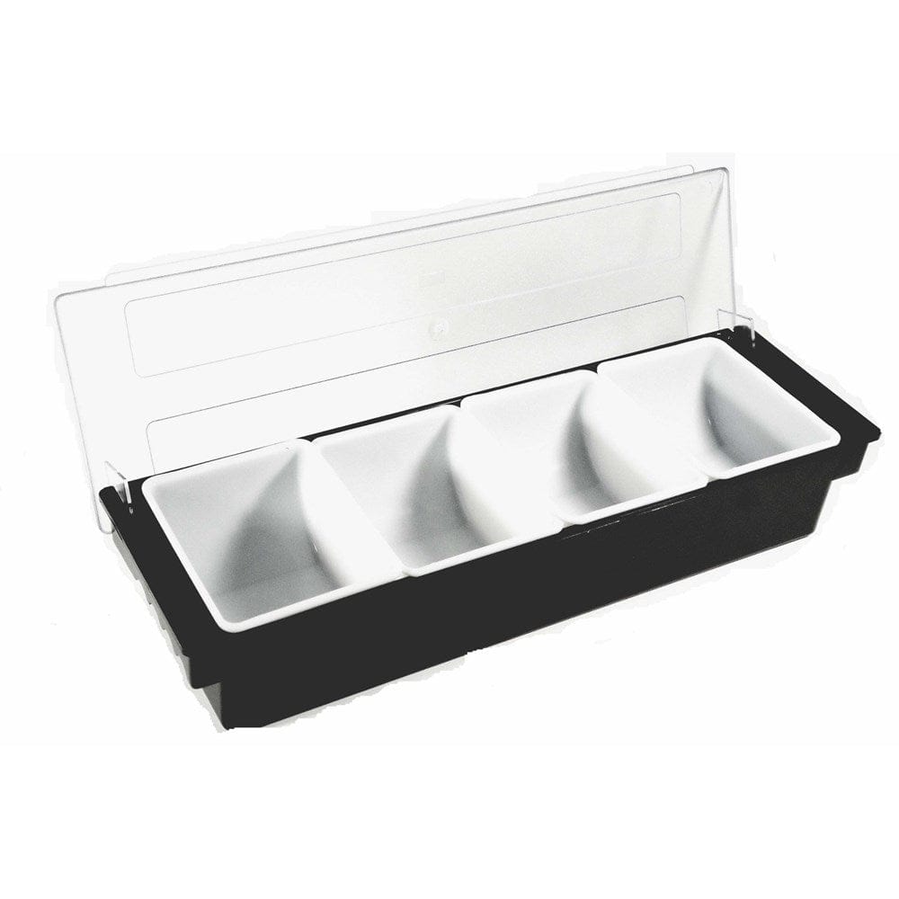 Magnum Bar Supplies Each Magnum MAG7934 Condiment Server 4 X 1.5 Pint White Inside Black Body Clear Top | Denson CFE