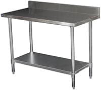 Magnum Commercial Work Tables and Stations Each Magnum MAWTB2448 Worktable 24 Inch Deep X 48 Inch Long X 35 Inch High With 4 Inch Backsplash | Denson CFE