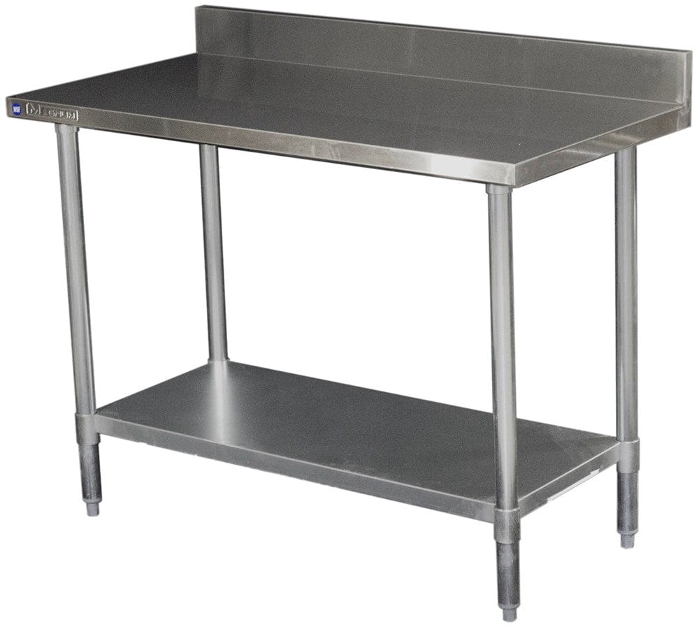 Magnum Commercial Work Tables and Stations Each Magnum MAWTB2448 Worktable 24 Inch Deep X 48 Inch Long X 35 Inch High With 4 Inch Backsplash | Denson CFE