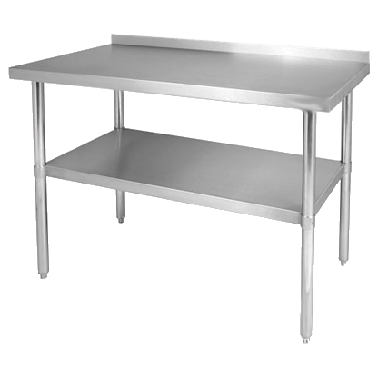Magnum Commercial Work Tables and Stations Each Magnum MAWTB3036 Worktable 30 Inch Deep X 36 Inch Long X 35 Inch High With 4 Inch Backsplash | Denson CFE