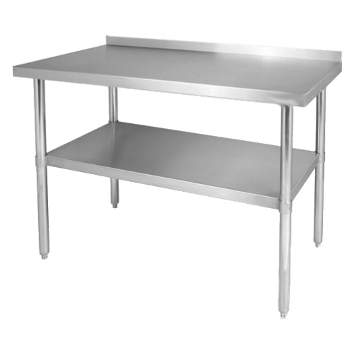 Magnum Commercial Work Tables and Stations Each Magnum MAWTSB3060 Worktable Stainless Steel 30 Inches Deep X 60 Inches Long X 35 Inches High With Backsplash | Denson CFE