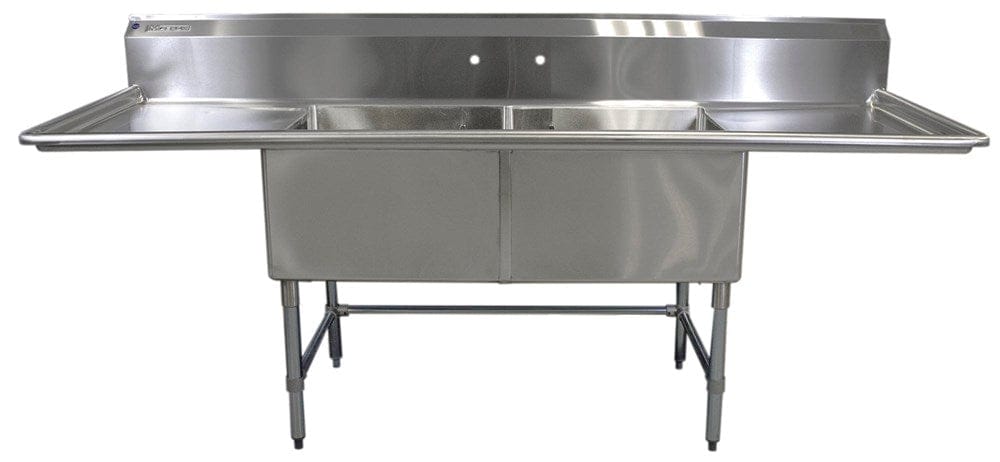 Magnum Compartment Sinks Each Magnum MA-S2424-2-D24 Sink Double Bowl 24 Inch X 24 Inch Left Right DBMA-S2424-2-D24 | Denson CFE