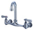 Magnum Plumbing Each Magnum MA-FC-W8-3GL Faucet 8 Inch Centre Wall Mount 3.5 Inch Gooseneck Lever Handle | Denson CFE