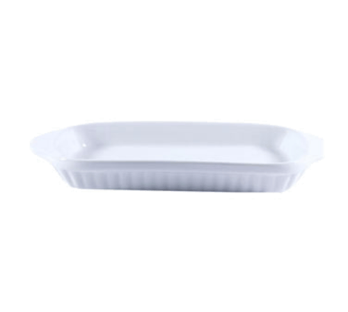 Magnum Smallwares Each Magnum MAG4028 11 Ounce Rectangular Baking Dish White Ceramic 4-7/8 Inch x 1-1/3 Inch x 7-1/8 Inch | Denson CFE