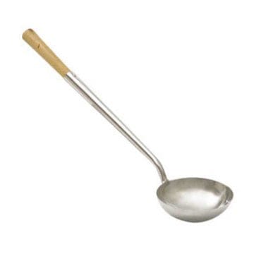 Magnum Smallwares Each Magnum MAG5006 Chinese Ladle 6 Ounce Wooden Handle 18-8 Stainless Steel | Denson CFE