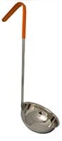 Magnum Smallwares Each Magnum MAG72108 Ladle 1 Piece 8 Ounce Stainless Steel Orange Handle | Denson CFE