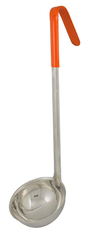 Magnum Smallwares Each Magnum MAG72108 Ladle 1 Piece 8 Ounce Stainless Steel Orange Handle | Denson CFE