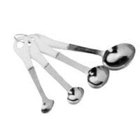 Magnum Smallwares Each Magnum MAG7328 Measuring Spoon Set 4 Piece Stainless Steel White Handle | Denson CFE