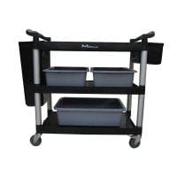 Magnum Storage & Transport Each / Black Magnum MAG45010 Bus Cart, Large, 595 lb Capacity, 42 inch x 20 inch x 37 inch, 3-Tier, Black | Denson CFE