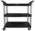 Magnum Storage & Transport Each Magnum MAG45010  Bus Cart, large, 595 lb. weight capacity, 42"W x 20"D x 37"H, 3-tier, open design, dual sided push handles, 5" heavy-duty swivel casters, black