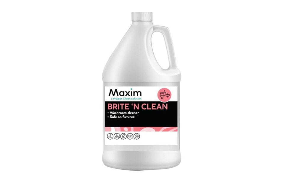 Maxim Chemicals Unclassified Each Maxim 1300250LQ Brite N Clean Washroom Cleaner, Blue, 3.78L, Sold Individually | Denson CFE